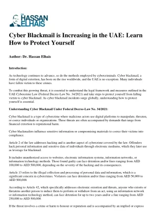 Cyber Blackmail is Increasing in the UAE Learn How to Protect Yourself