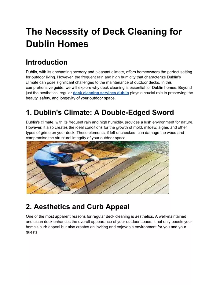 the necessity of deck cleaning for dublin homes