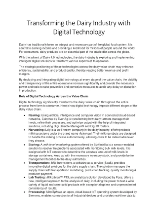 transforming the dairy industry with digital technology