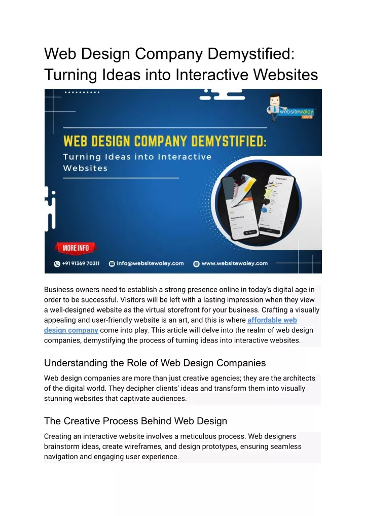 web design company demystified turning ideas into
