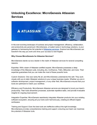 Unlocking Excellence_ MicroGenesis Atlassian Services