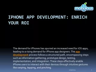 iPhone App Development: Enrich Your ROI