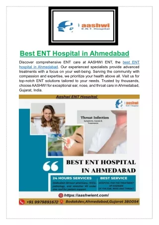 Best ENT Hospital in Ahmedabad | AASHWI ENT