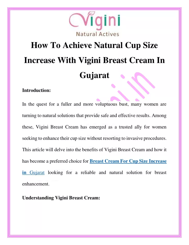 how to achieve natural cup size