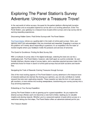 Exploring The Panel Station's Survey Adventure_ Uncover a Treasure Trove
