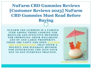 NuFarm CBD Gummies Reviews