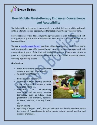 How Mobile Physiotherapy Enhances Convenience and Accessibility