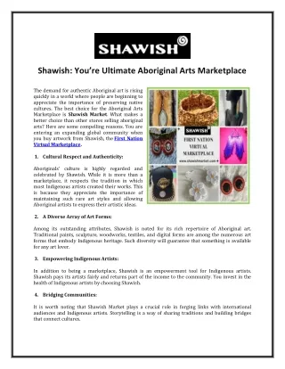 Shawish: You’re Ultimate Aboriginal Arts Marketplace