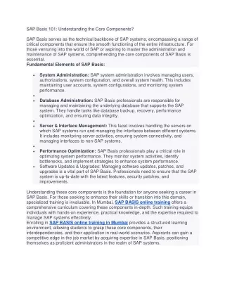 sap basis 101 understanding the core components