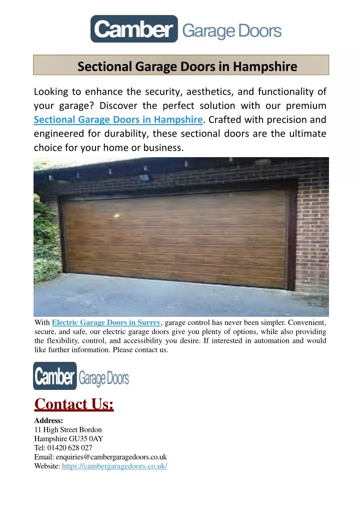 sectional garage doors in hampshire