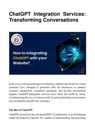 chatgpt integration services transforming