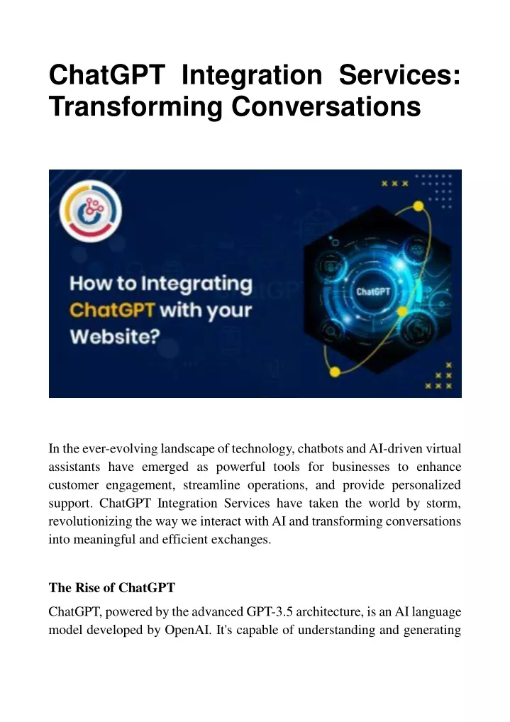 chatgpt integration services transforming