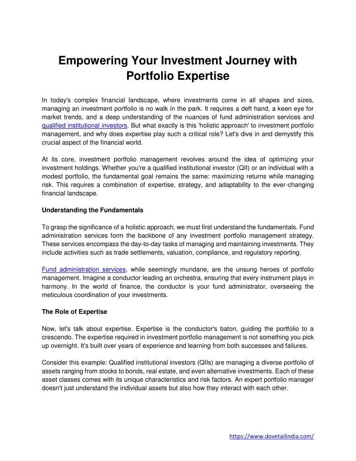 empowering your investment journey with portfolio