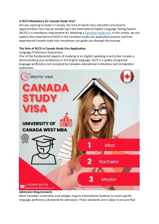 Is IELTS Mandatory for Canada Study Visa (1)