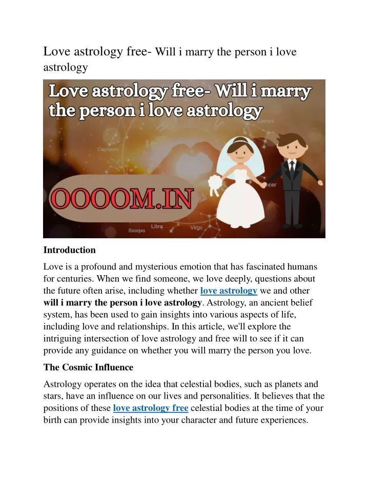 love astrology free will i marry the person