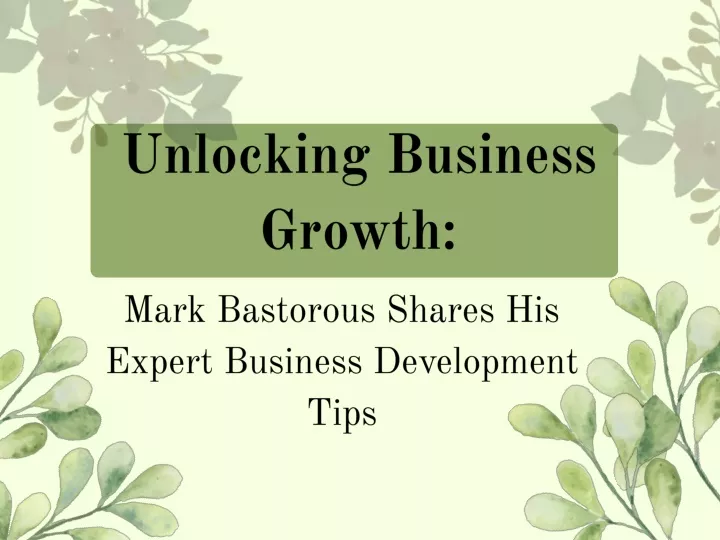 unlocking business growth