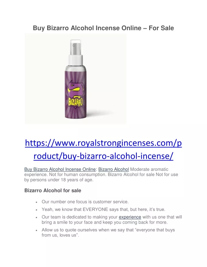 buy bizarro alcohol incense online for sale