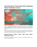 9 Exciting Python Project Ideas After Completing Python Certification Course - slide 1