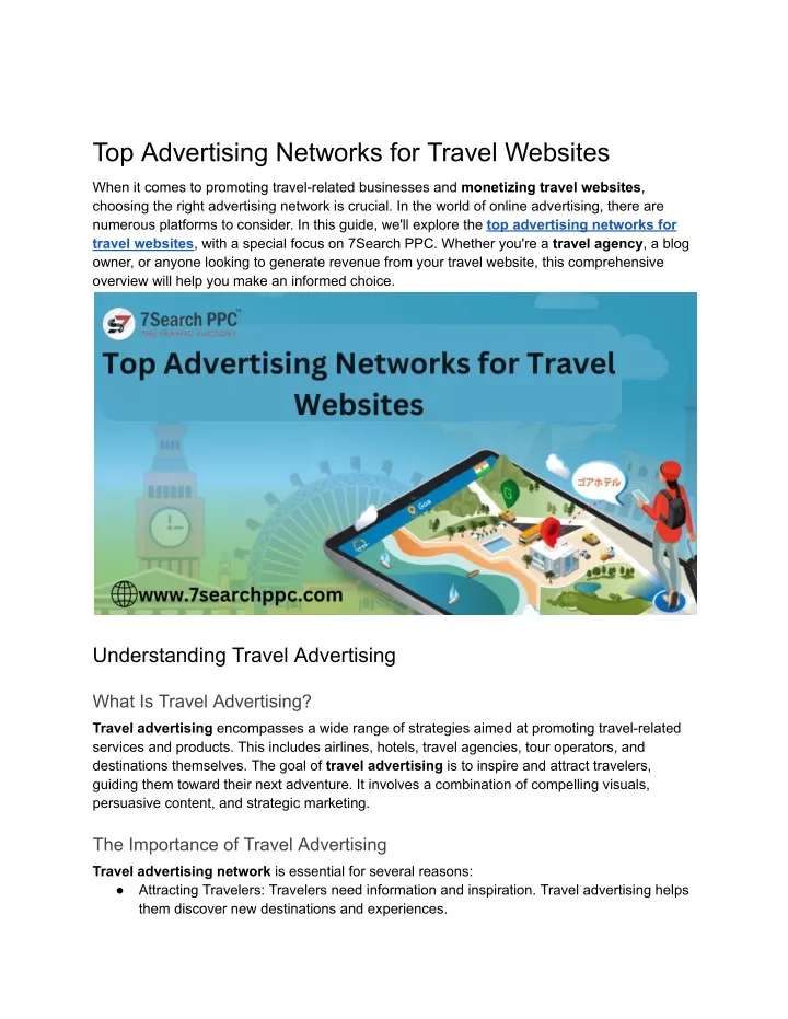 top advertising networks for travel websites