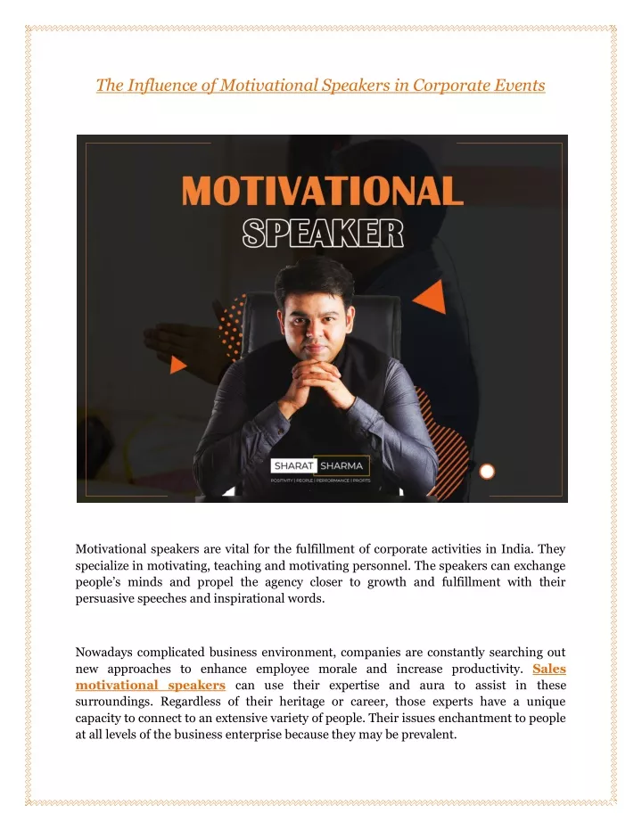the influence of motivational speakers