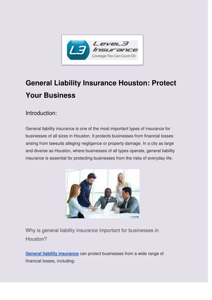 general liability insurance houston protect