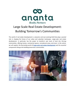 Large Scale Real Estate Development
