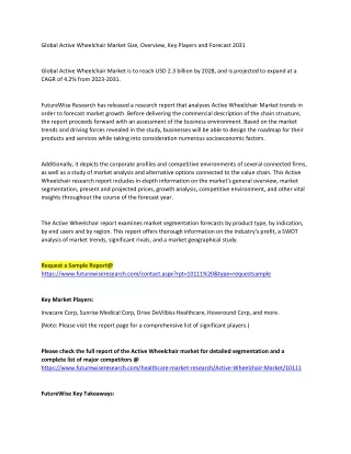 global active wheelchair market size overview