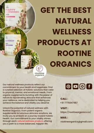 Get the Best Natural Wellness Products at Rootine Organics