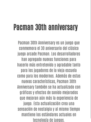 Pacman 30th anniversary
