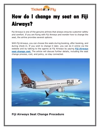 How do I change my seat on Fiji Airways