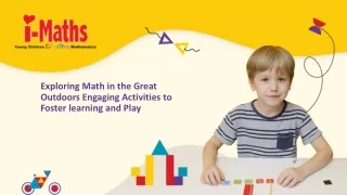 Exploring Math in the Great Outdoors Engaging Activities to Foster learning and Play