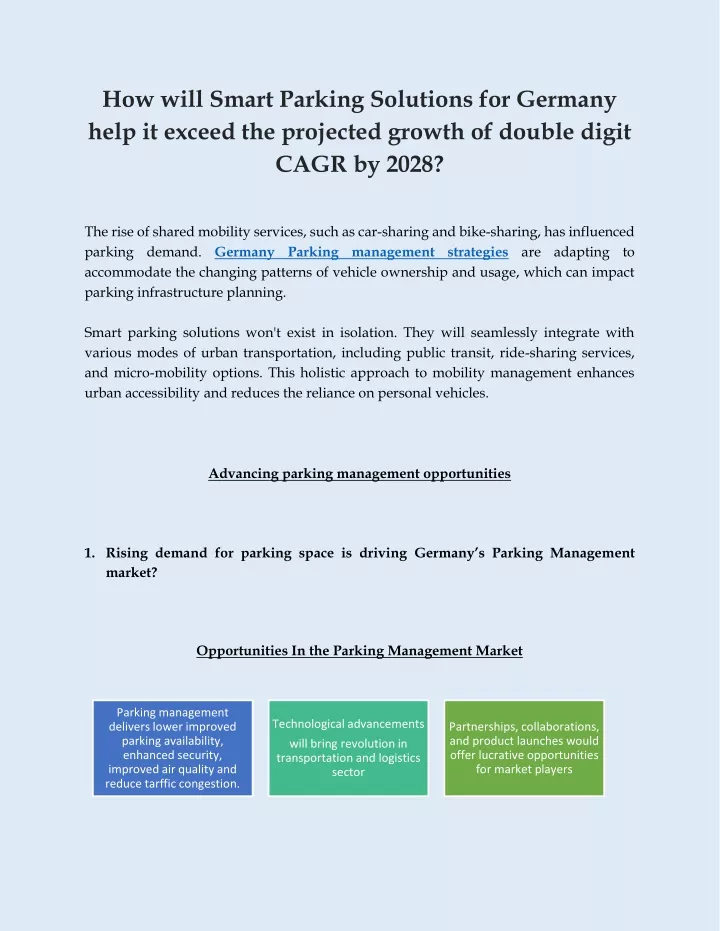 how will smart parking solutions for germany help