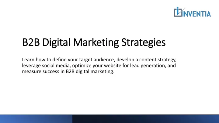 b2b digital marketing strategies