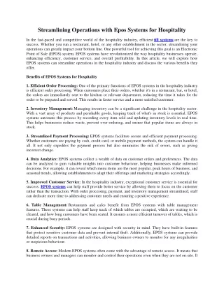 streamlining operations with epos systems