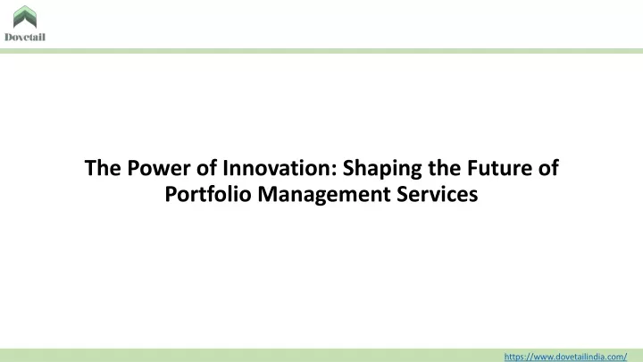 the power of innovation shaping the future of portfolio management services