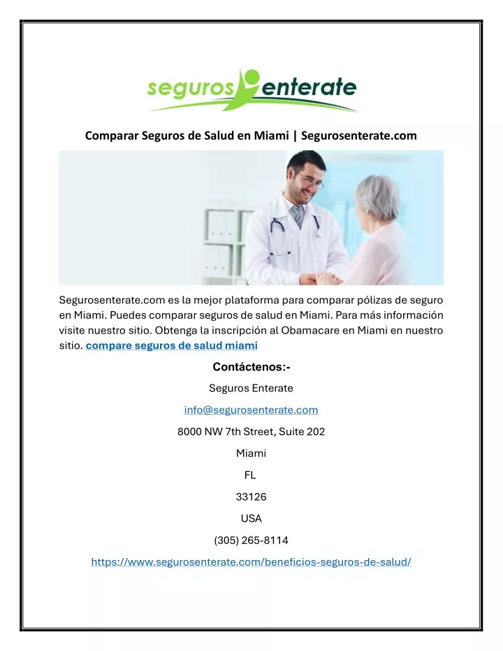 comparar seguros de salud en miami