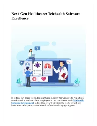 Next-Gen Healthcare: Telehealth Software Excellence