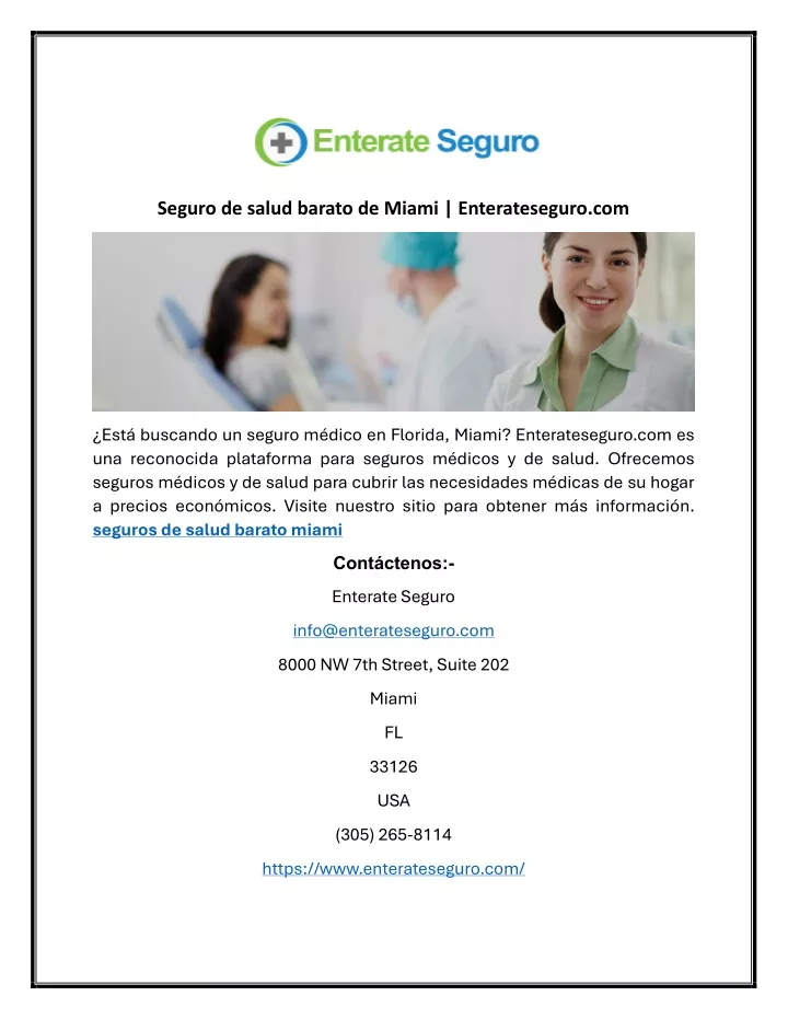 seguro de salud barato de miami enterateseguro com