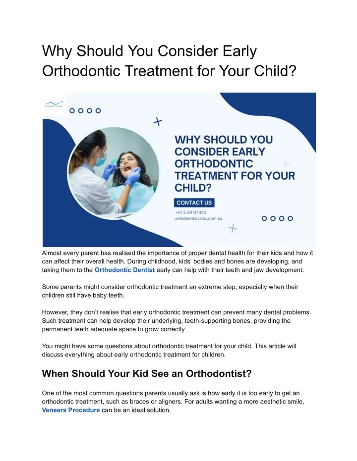 why should you consider early orthodontic