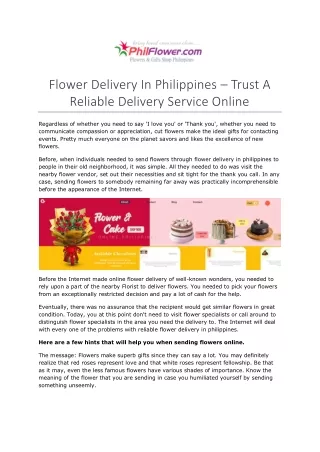 Flower Delivery In Philippines