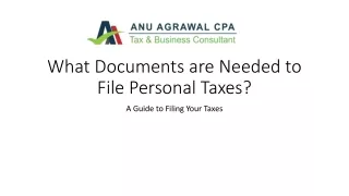 What Documents are Needed to File Personal Taxes?