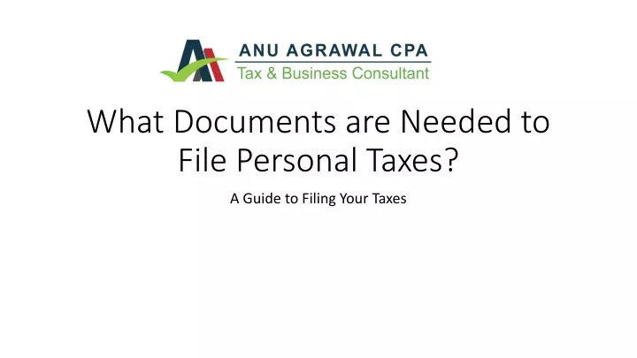 what documents are needed to file personal taxes