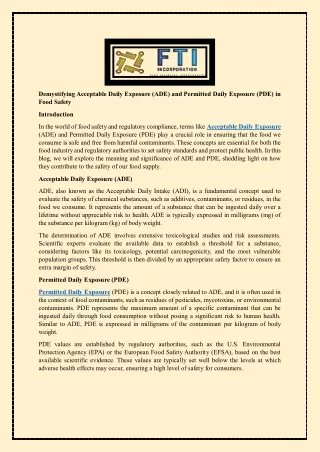 demystifying acceptable daily exposure