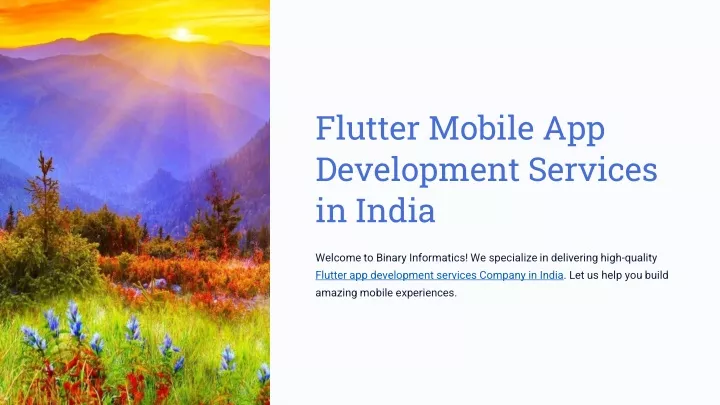 flutter mobile app development services in india