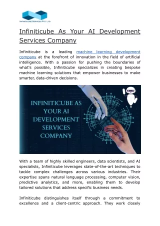 Infiniticube As Your AI Development Services Company