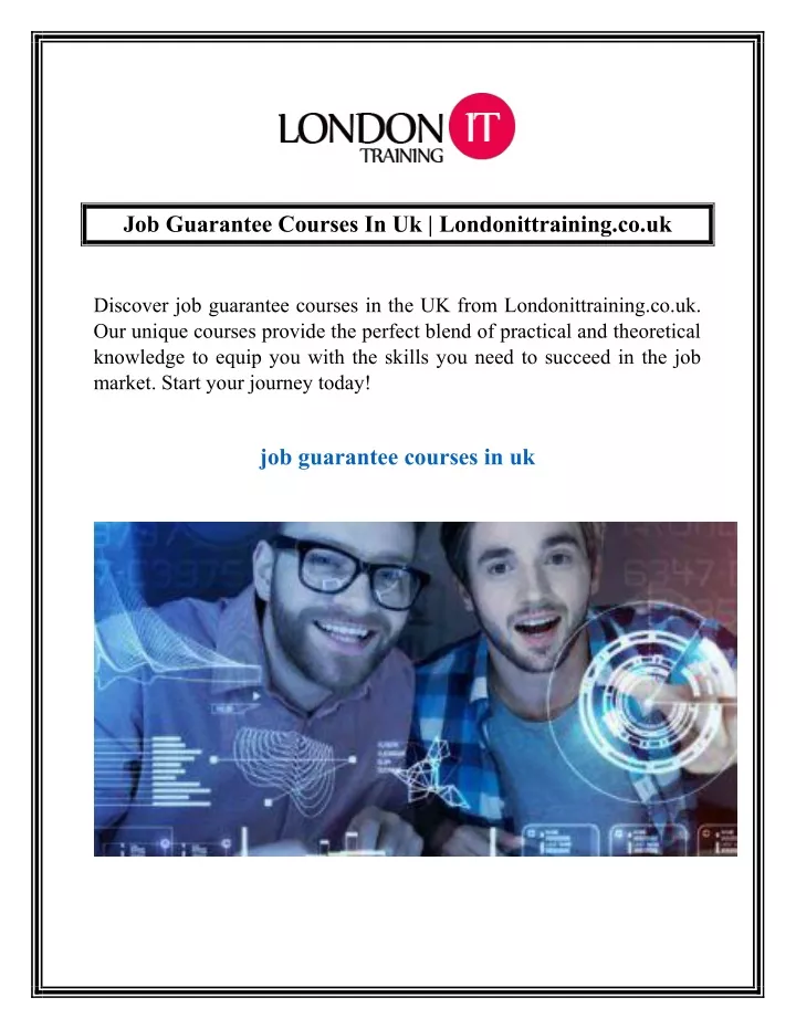 job guarantee courses in uk londonittraining co uk