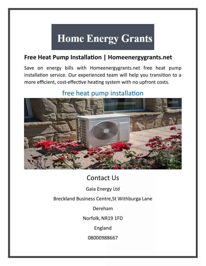 free heat pump installation homeenergygrants net