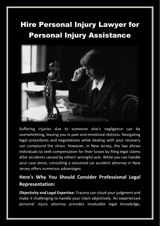 Hire Personal Injury Lawyer for Personal Injury Assistance