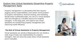 Explore How Virtual Assistants Streamline Property Management Tasks