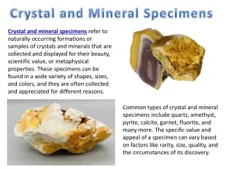 Crystal and Mineral Specimens